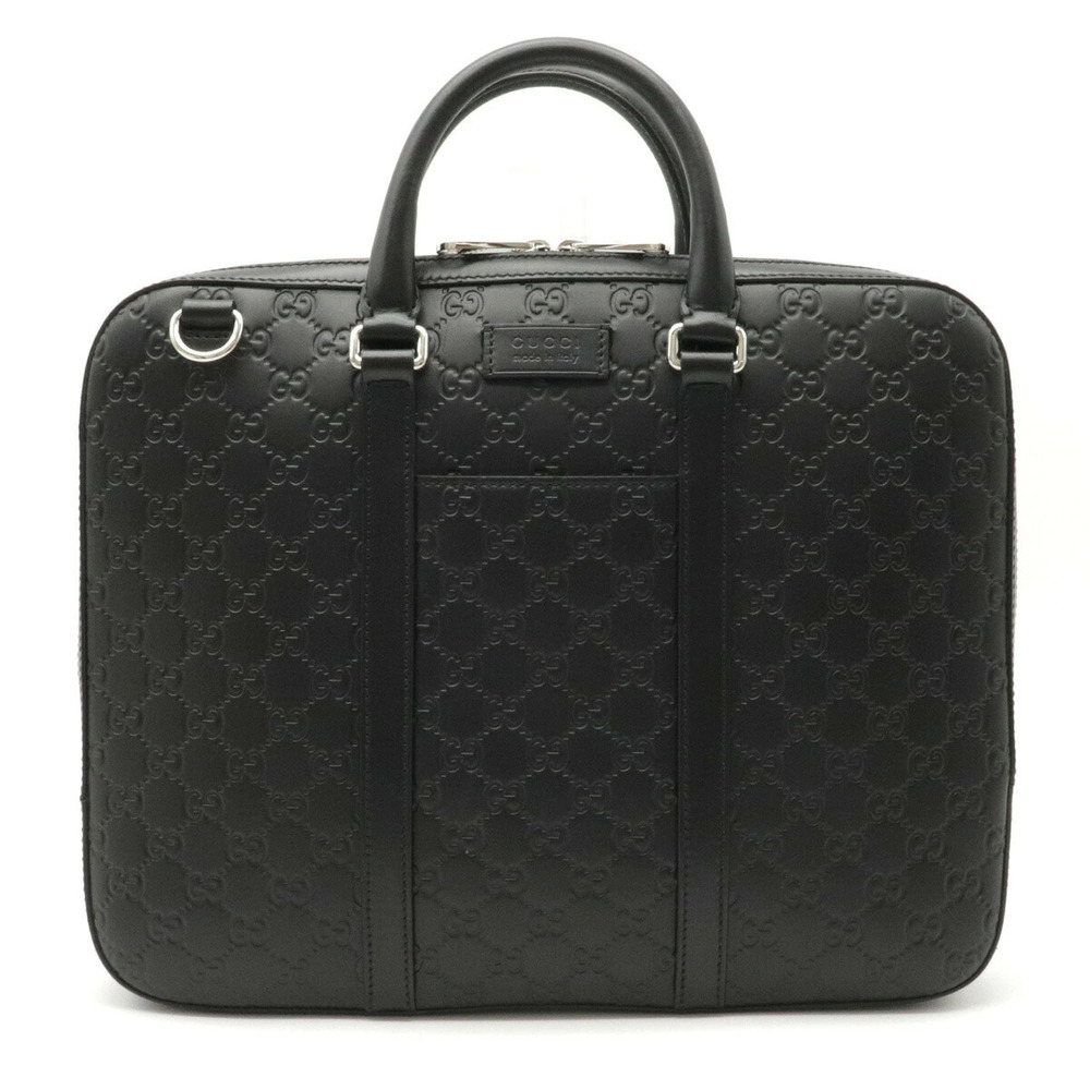 Gucci Guccissima Business Bag Briefcase Leather Black